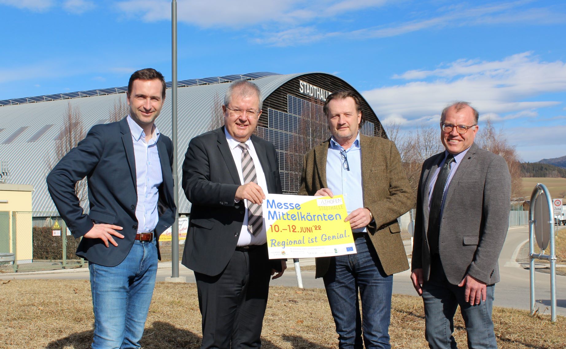 Vize-Bürgermeister Michael Baumgartner, Althofens Bürgermeister Walter Zemrosser, Straßburgs Bürgermeister Franz Pirolt und Messe-Koordinator Wolfgang Monai (von links) freuen sich auf die Messe Mittelkärnten (Foto: Stadtgemeinde Althofen) Vize-Bürgermeister Michael Baumgartner, Althofens Bürgermeister Walter Zemrosser, Straßburgs Bürgermeister Franz Pirolt und Messe-Koordinator Wolfgang Monai (von links) freuen sich auf die Messe Mittelkärnten (Foto: Stadtgemeinde Althofen)