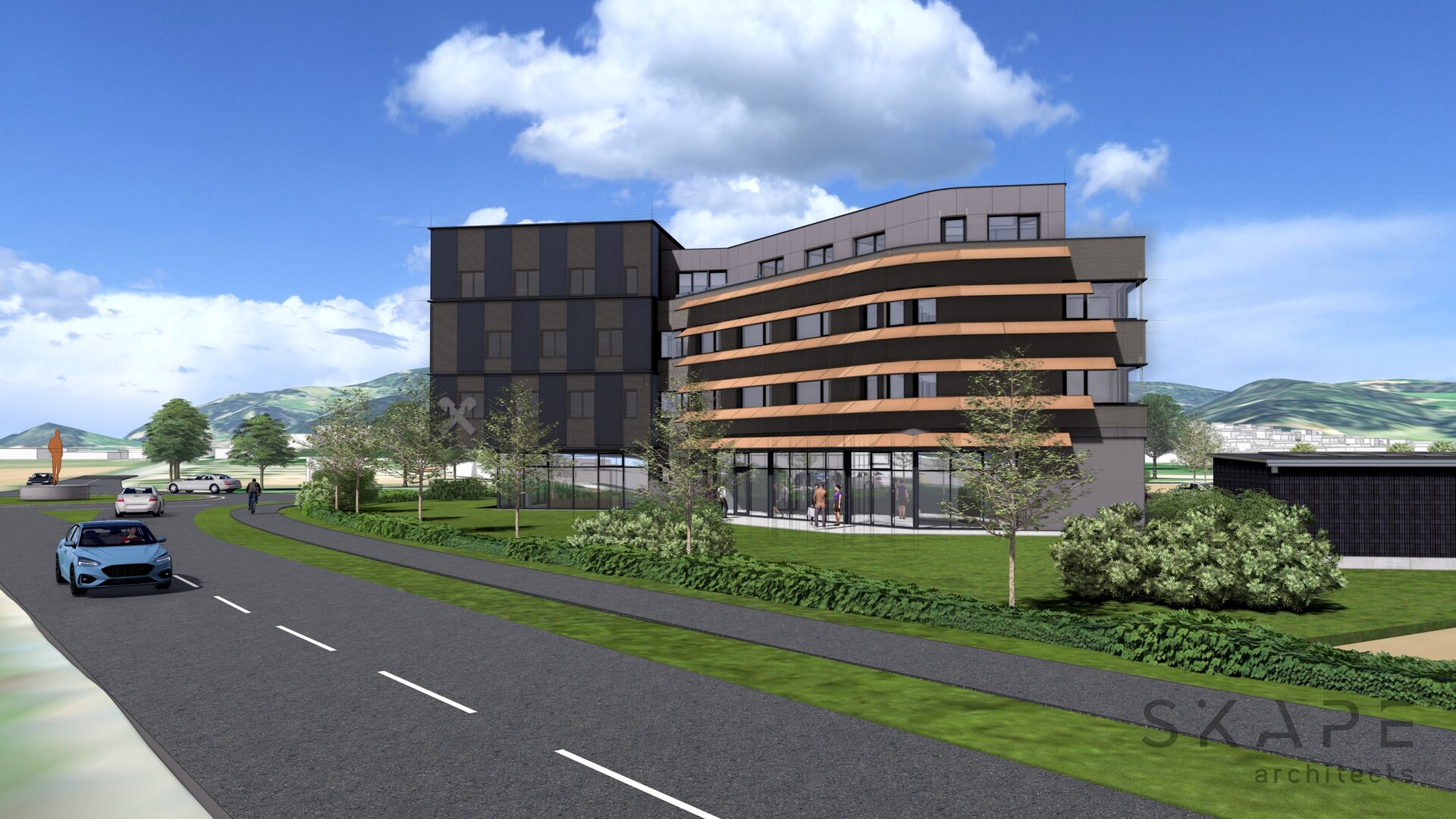 Außenansicht des Kompetenzcenters (Foto: Raiffeisenbank Mittelkärnten) Außenansicht des Kompetenzcenters (Foto: Raiffeisenbank Mittelkärnten)