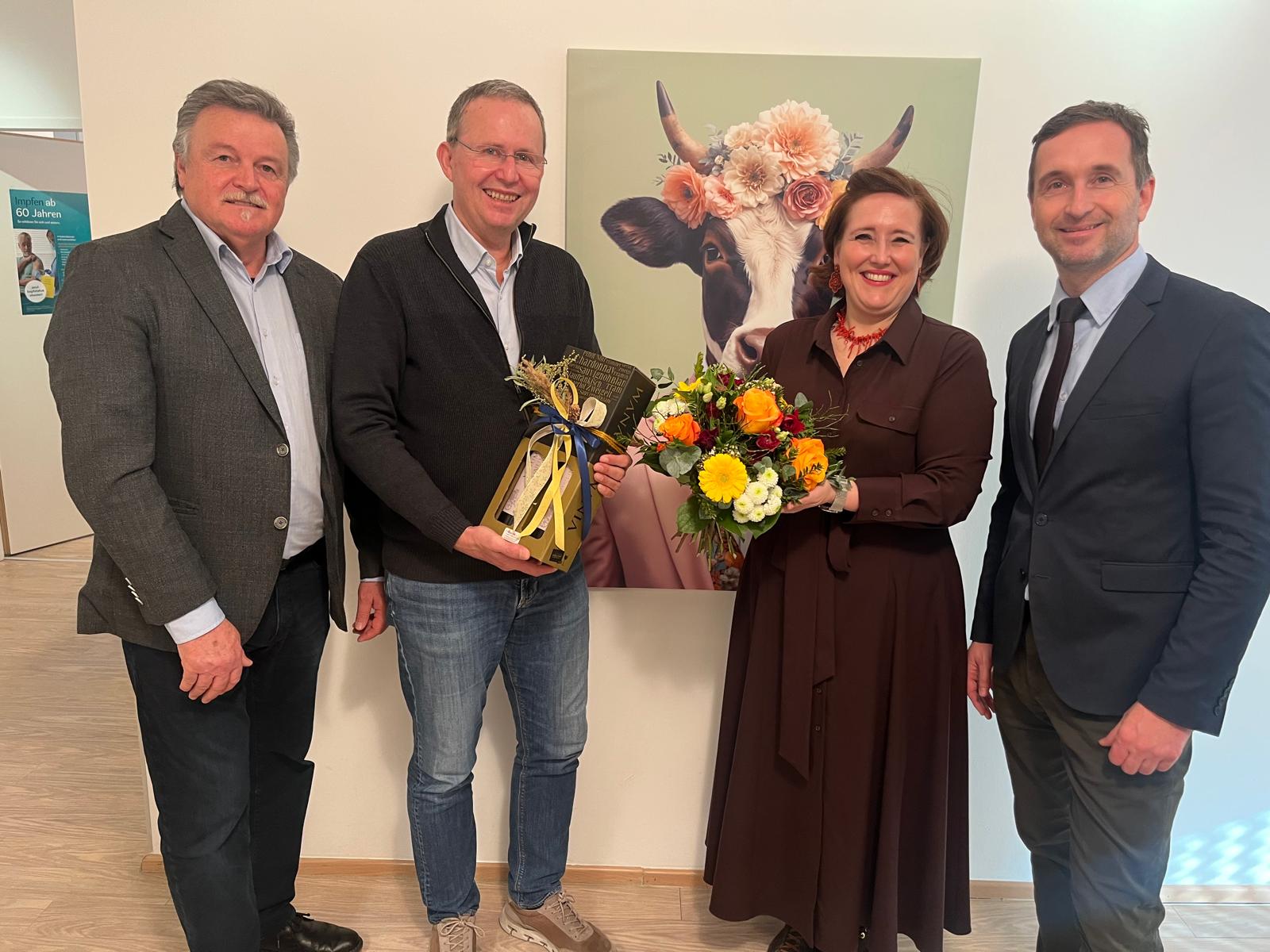 Stadtrat Klaus Trampitsch, Dr. Andreas Braunegg, Dr. Iris Zluga und Vizebürgermeister Michael Baumgartner (von links)